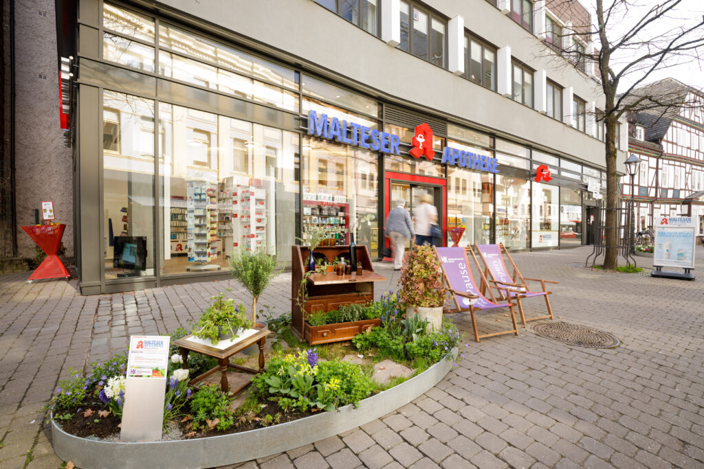 Filiale der Malteser-Apotheke von Außen